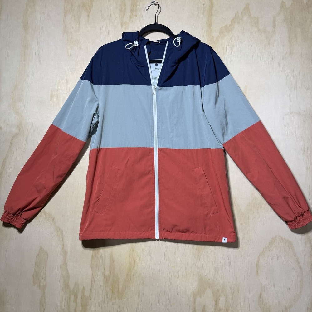 RVLT Revolution Colorblock Windbreaker Jacket Men's Large Hooded Lightweight